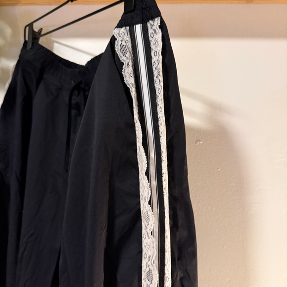 Anthropologie Maeve Black Lace Side Stripe Midi Skirt - Picture 3 of 6